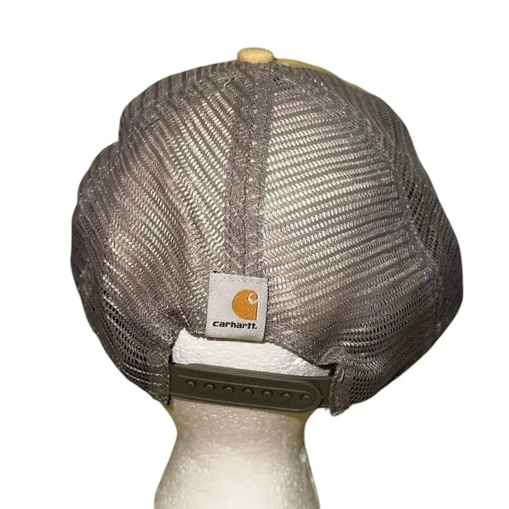 Carhartt Est 1889 Mesh Back Trucker Hat Beige Gray Snapback Workwear Cap OS